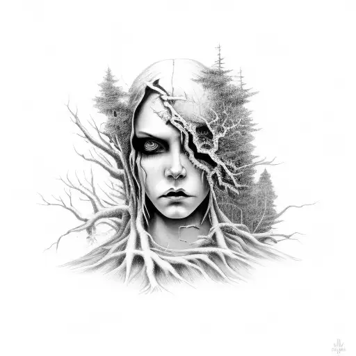 Scary Bright Eyes Coming From Deep In A Forest