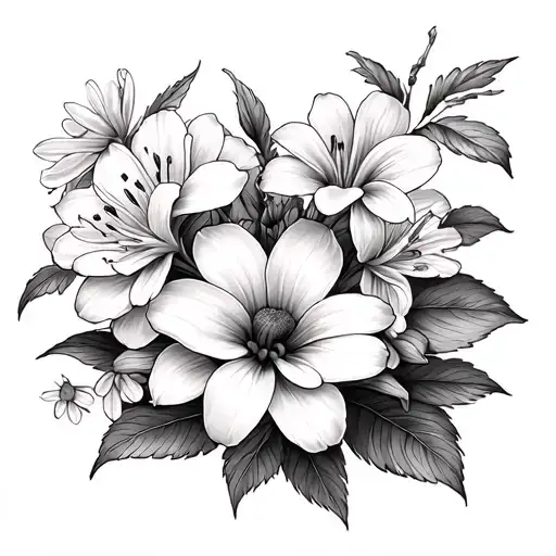 Tiger Lilly Hydrangeas Daffodils Daisy Cherry Blossoms