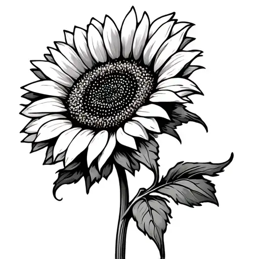 Sunflower With Semicolin Stem