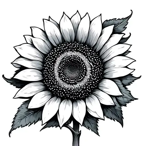 Sunflower With Semicolin Stem Wrapped Fineline