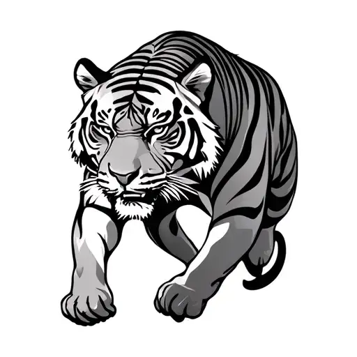 Tiger Doing Triathlon