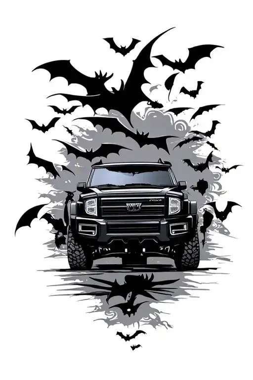 Black Suv With Bats