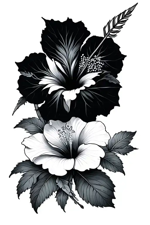 Sagittarius Arrow With Hibiscus