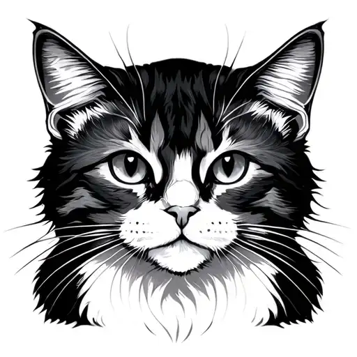Cat Line Art Minimalist
