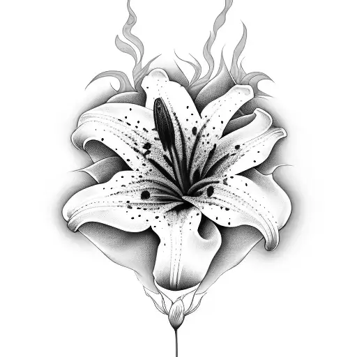 Lily Flower Set On Fire