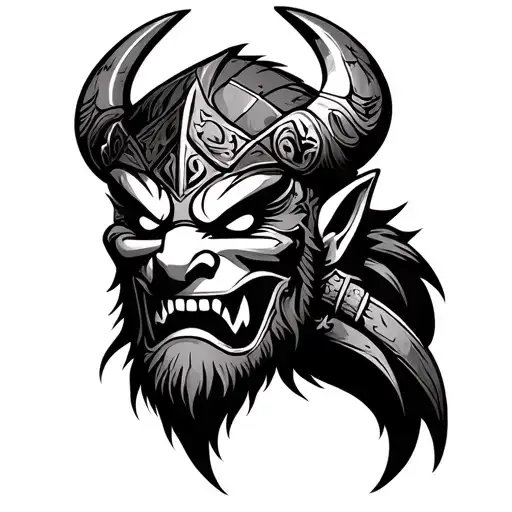 Oni Mask Viking Warrior