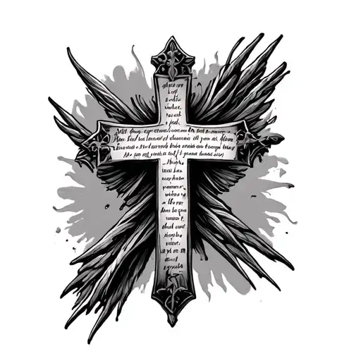 Cross With Scripture For Military