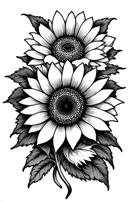 Mandala With Sunflower Blooming