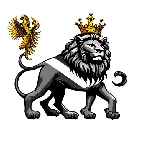 Lion Wearing A Crown Haitian Flag