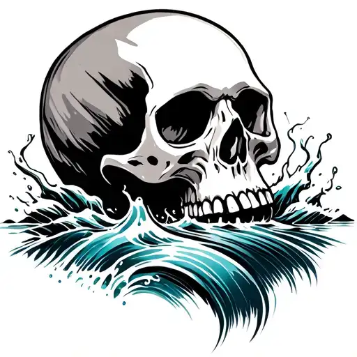 Skull And Rushing Water