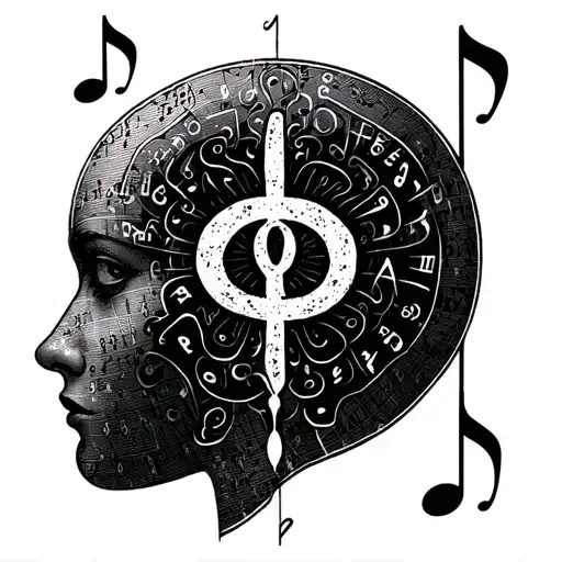 Psychology Symbol Made With Classical Score Notes