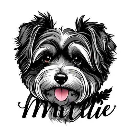 Millie Name Written Dog