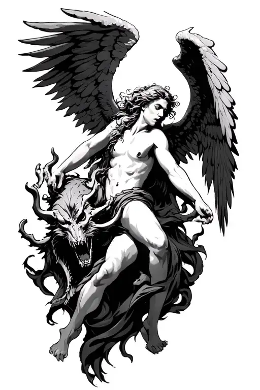 Angel Fighting Demons