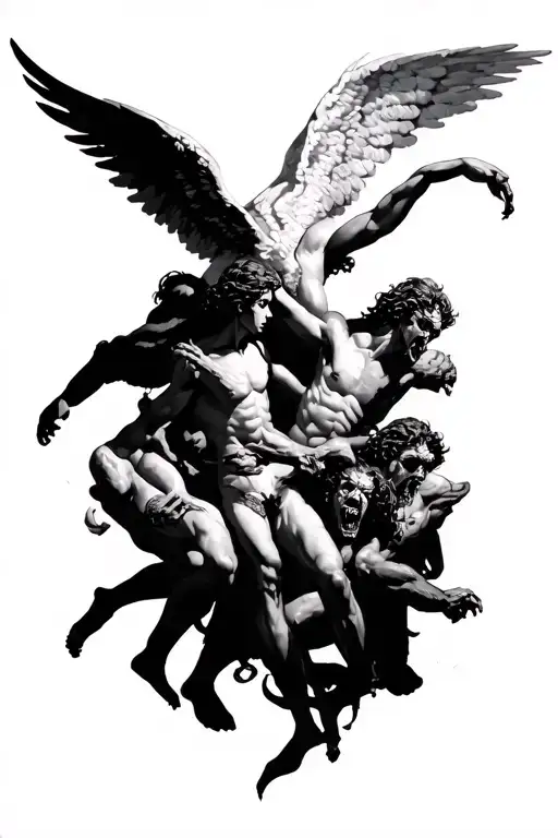 One Angel Fighting Multiple Demons