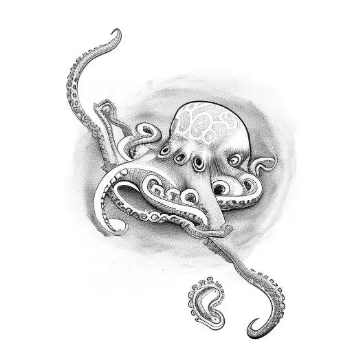 Blink-182 Logo With A Skateboard And Octopus