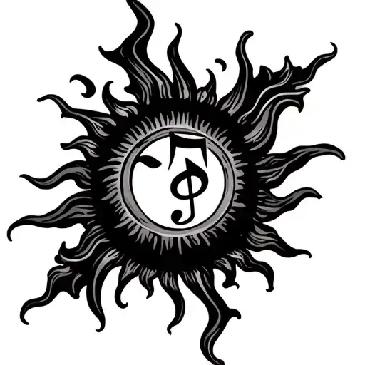 Sun With A Music Note In It