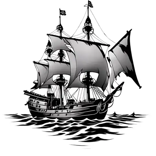 American Traditional Pirate Ship
