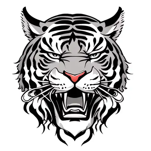 Japanese Tiger And Oni Mask