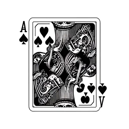 Play Card With Four Different Symbols In The Corners