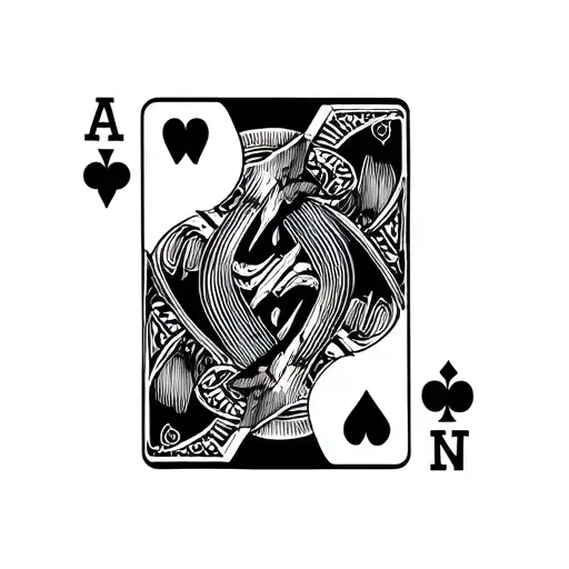 Play Card With Four Different Symbols In The Corners