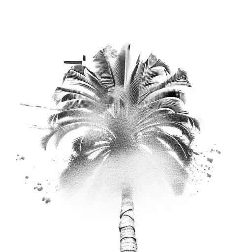 A Majestic Palm Tree Made Entirely Of Guns