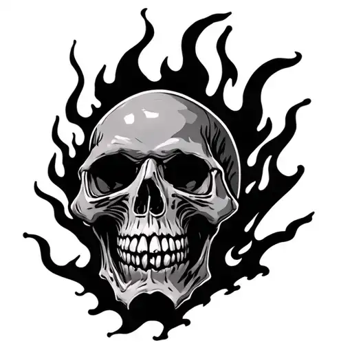 Scary Skull Burning In Pain