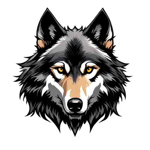 Symmetrical Wolf Head