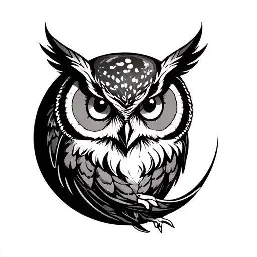 Owl And Moon