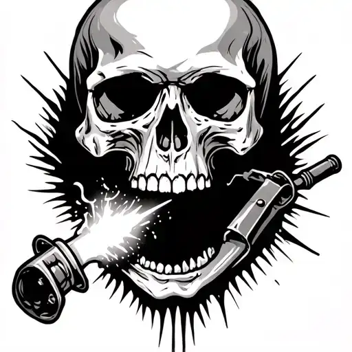 Skull Biting A Welding Torch