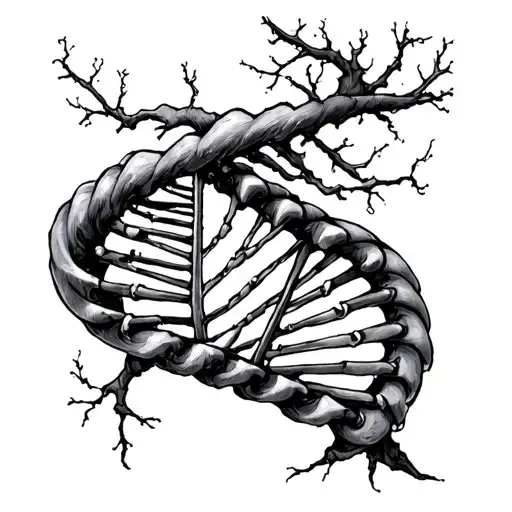 Dna Strand That's A Tree Branches