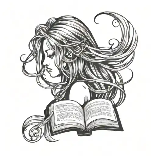 Book And Music Flowing Hair