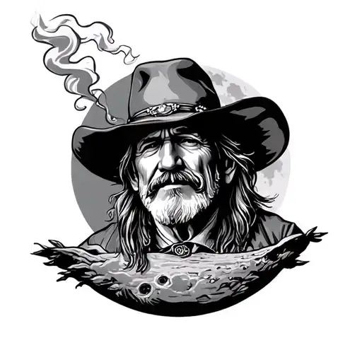 Willie Nelson Smoking On The Moon
