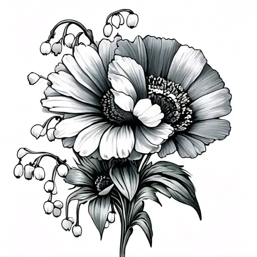 Lily Of The Valley Daisy Poppy And Marigold