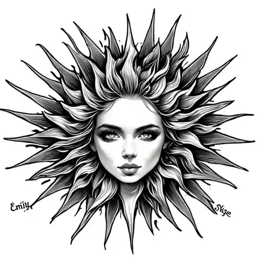 Sun Rays Beaming With The Name Emily Skye