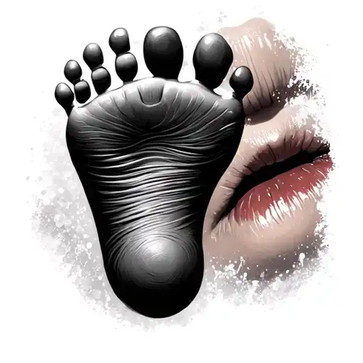 Baby Foot Print With Mother Lips