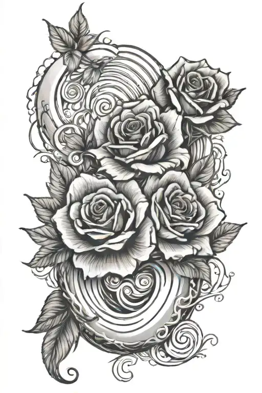 Waves And Sun And Roses Intertwined