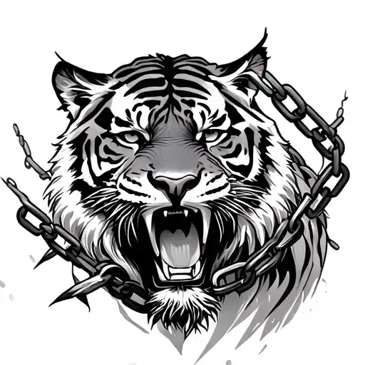 Tiger Breaking Chain's