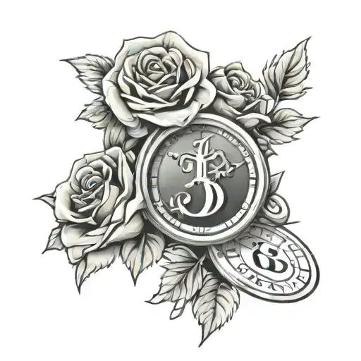 Money Rose Numeral Number Clock Cards