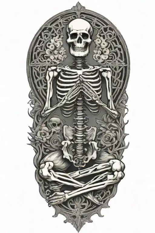 Skeleton Meditating