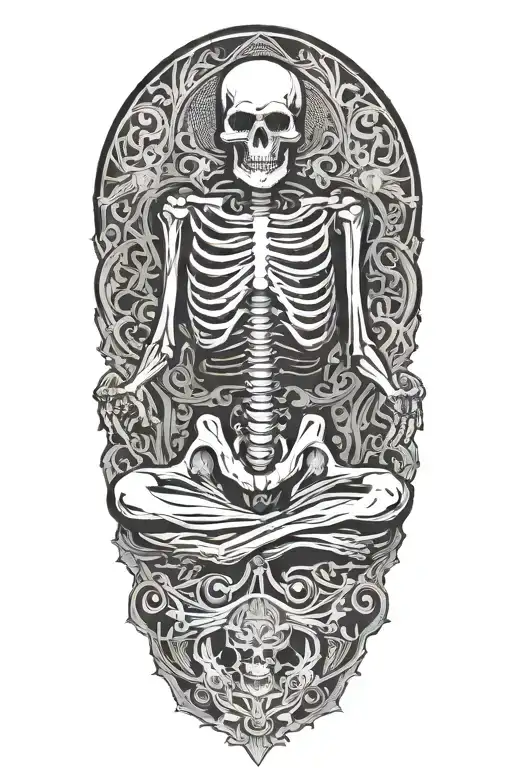 Skeleton Meditating