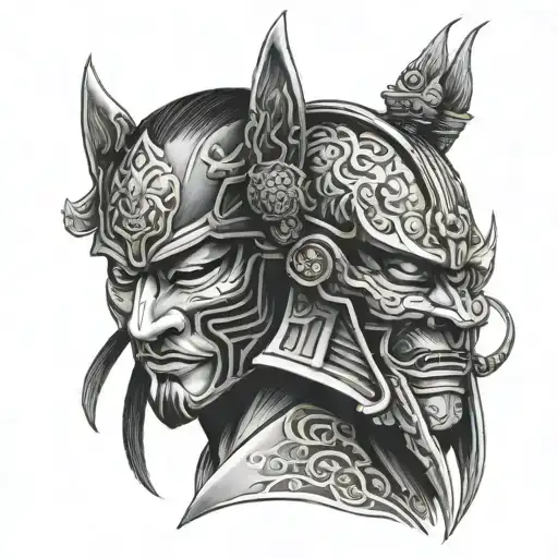 Samurai Mask Split In Half