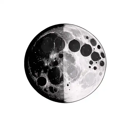 Moon Phase Simple Outline Made Mixed With Cmpass