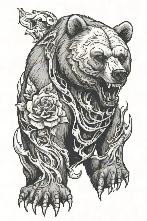 Bear With Skull