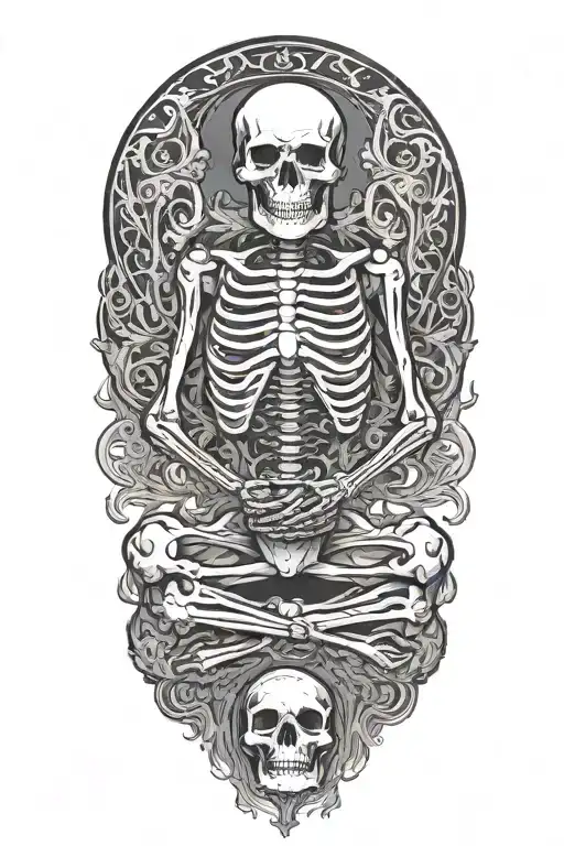 Skeleton Meditating