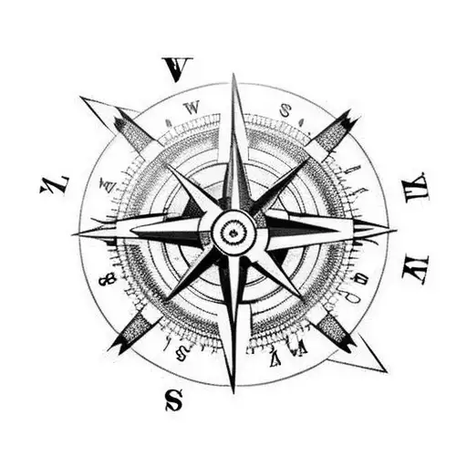 A Mechanical Compass With Intricate Gears And Cogs