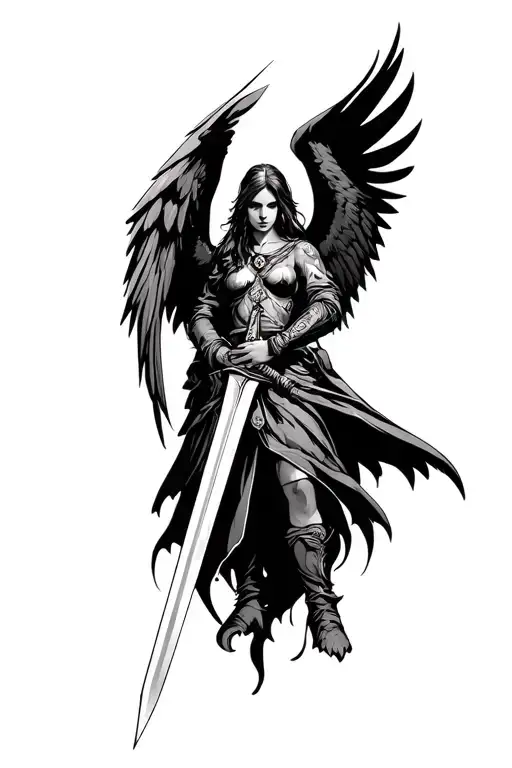 War Angel Holding A Sword
