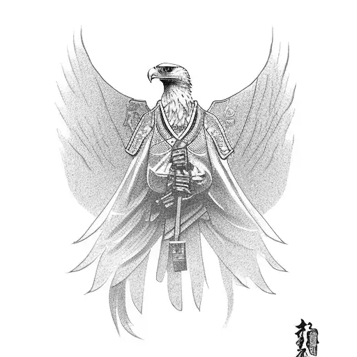 An Eagle Holding A Katana In Its Talons
