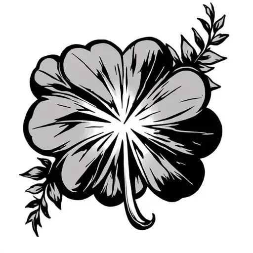 Berserk Anime Symbol Incorporated Within A Clover With 5 Leafs