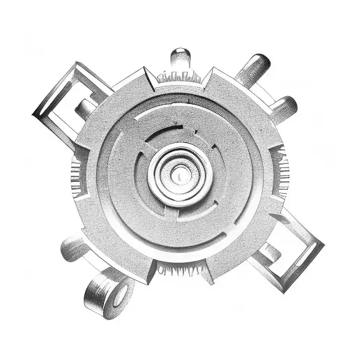 Mechanical Gears Forming A Mountain Range Silhouette