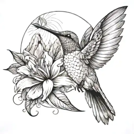 Humming Bird Montain Background Gratitude Symbol